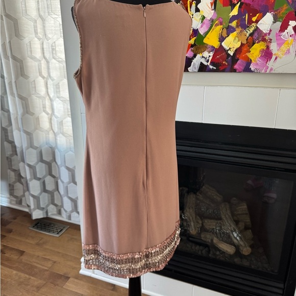 Adrianna Papell Sequin Embellished Dress in Blush - Picture 5 of 8